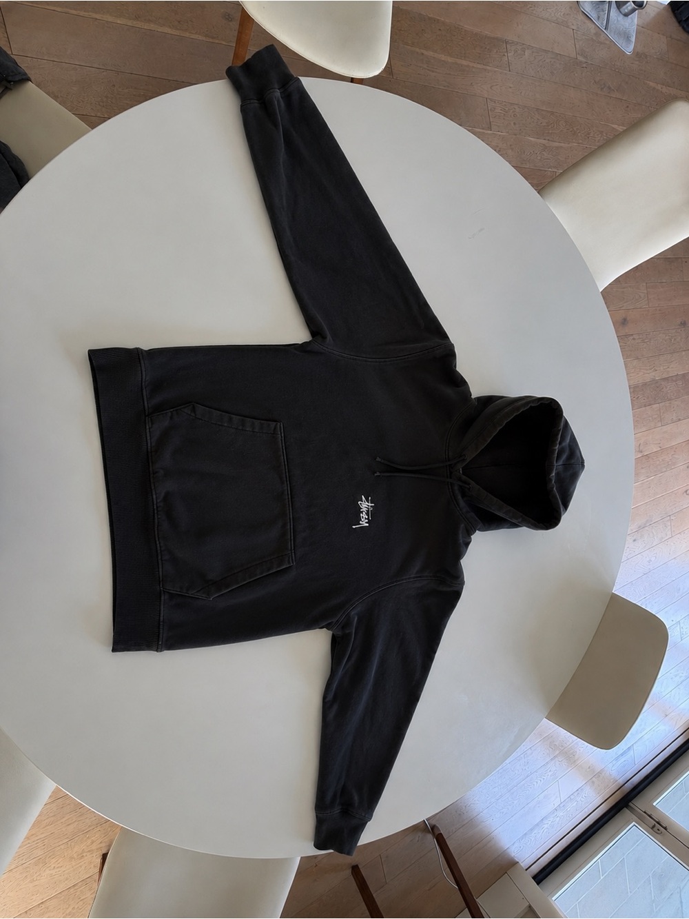 Stussy Black Pullover Hoodie with Small Logo